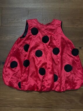Red and Black Polka Dot lady bug Bubble Dress costume
